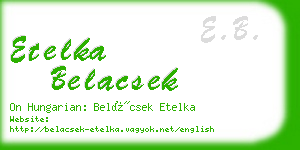 etelka belacsek business card